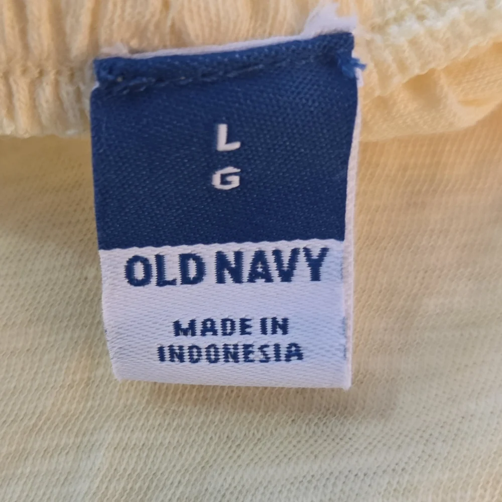Old Navy Light Yellow Square Neck Puff Sleeve Blouse Size L - Picture 4 of 4